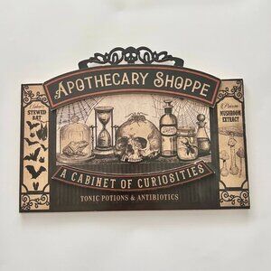 Halloween Apothecary Shoppe Cabinet of Curiosities Wood Wall Decor